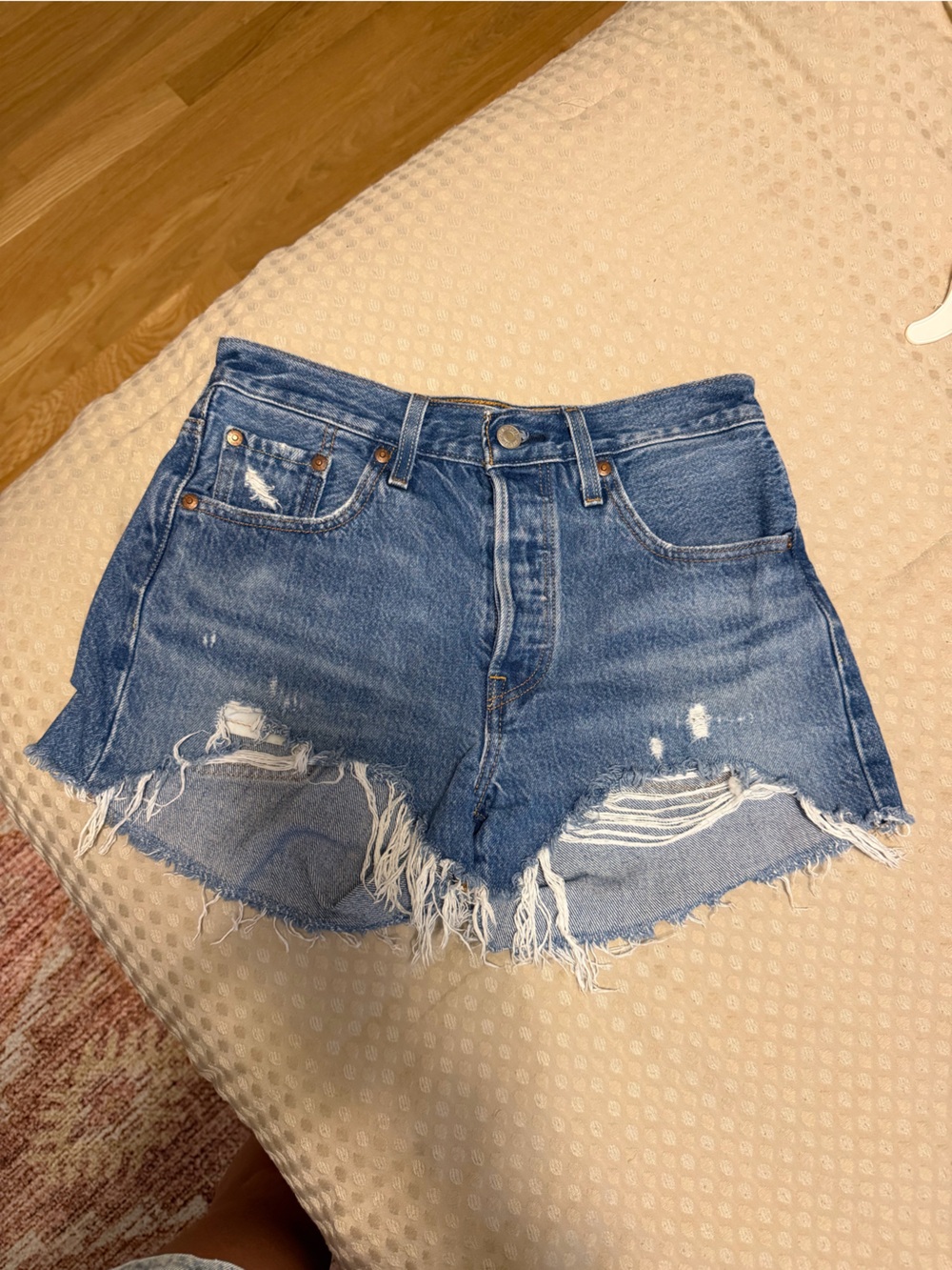 Levi's Distressed Denim Jacket in Dark Blue